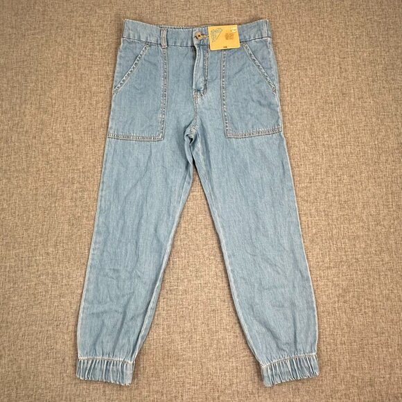 NEW! Thereabouts Boys Kids Denim Joggers Pants Light Wash 5 Reg $36 Cotton Blend - Picture 2 of 12